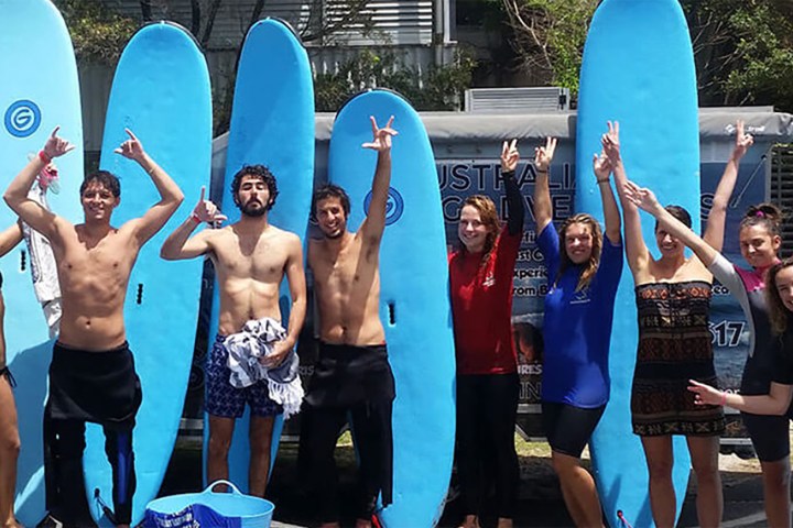 a group of people posing for a photo