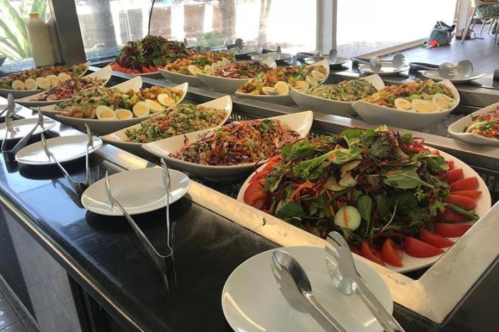 a table full of food